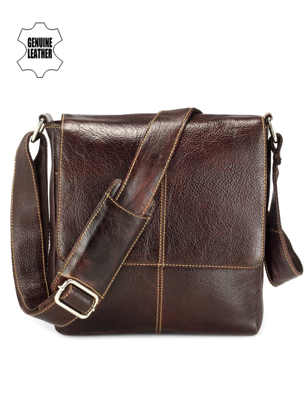 

Teakwood Leathers Men Brown Genuine Leather Messenger Bag