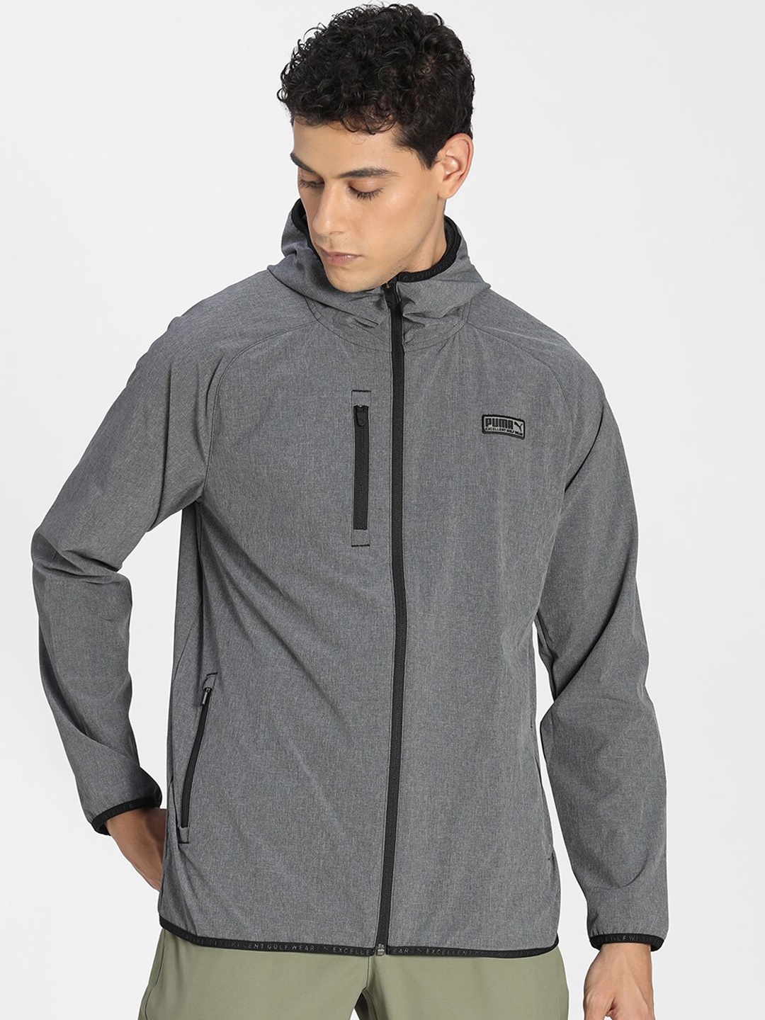 

Puma Men Regular Fit EGW Hooded Sporty Track Jacket, Grey