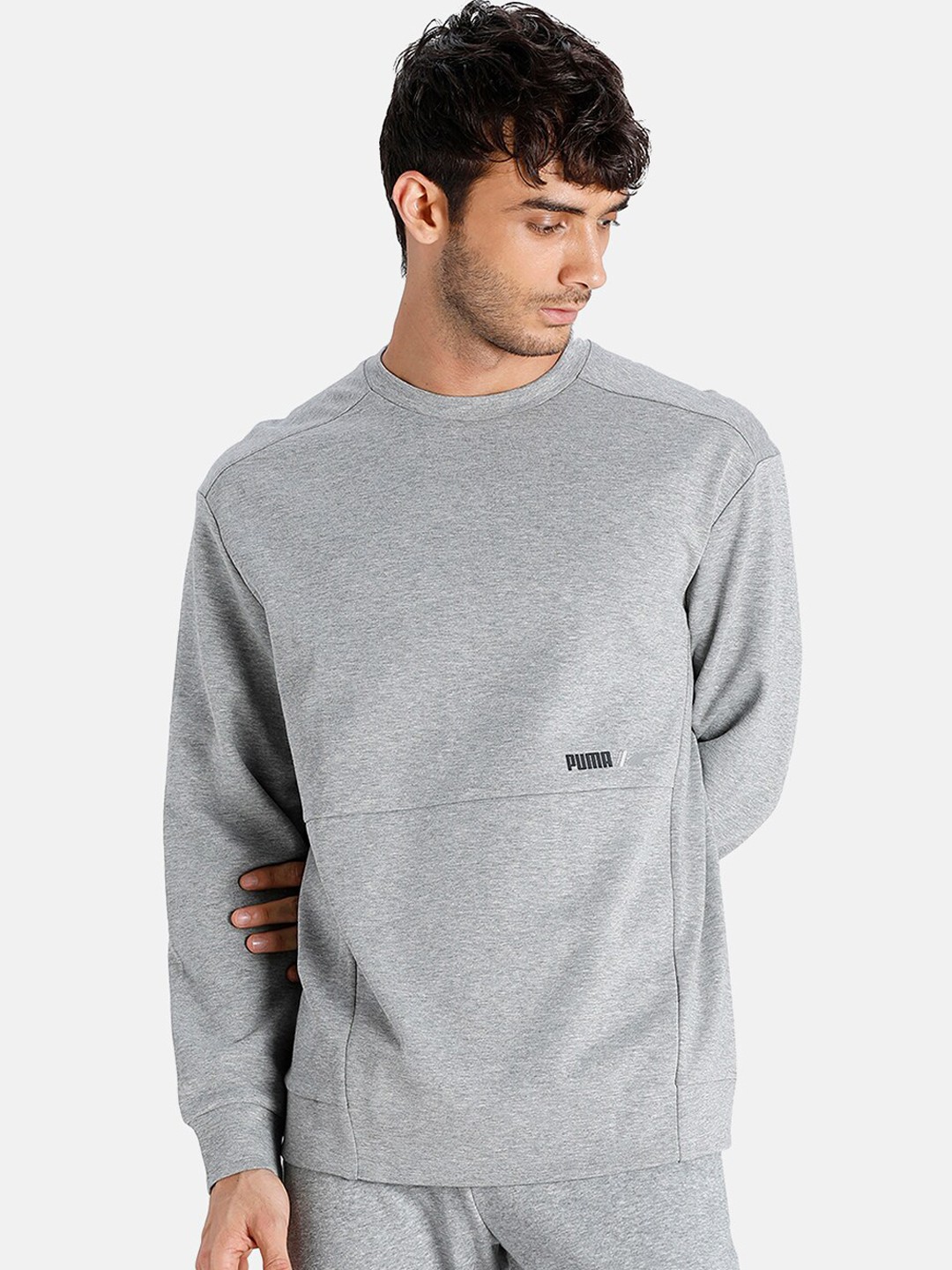 

Puma Men Grey Printed RAD/CAL Regular Fit Crew DK