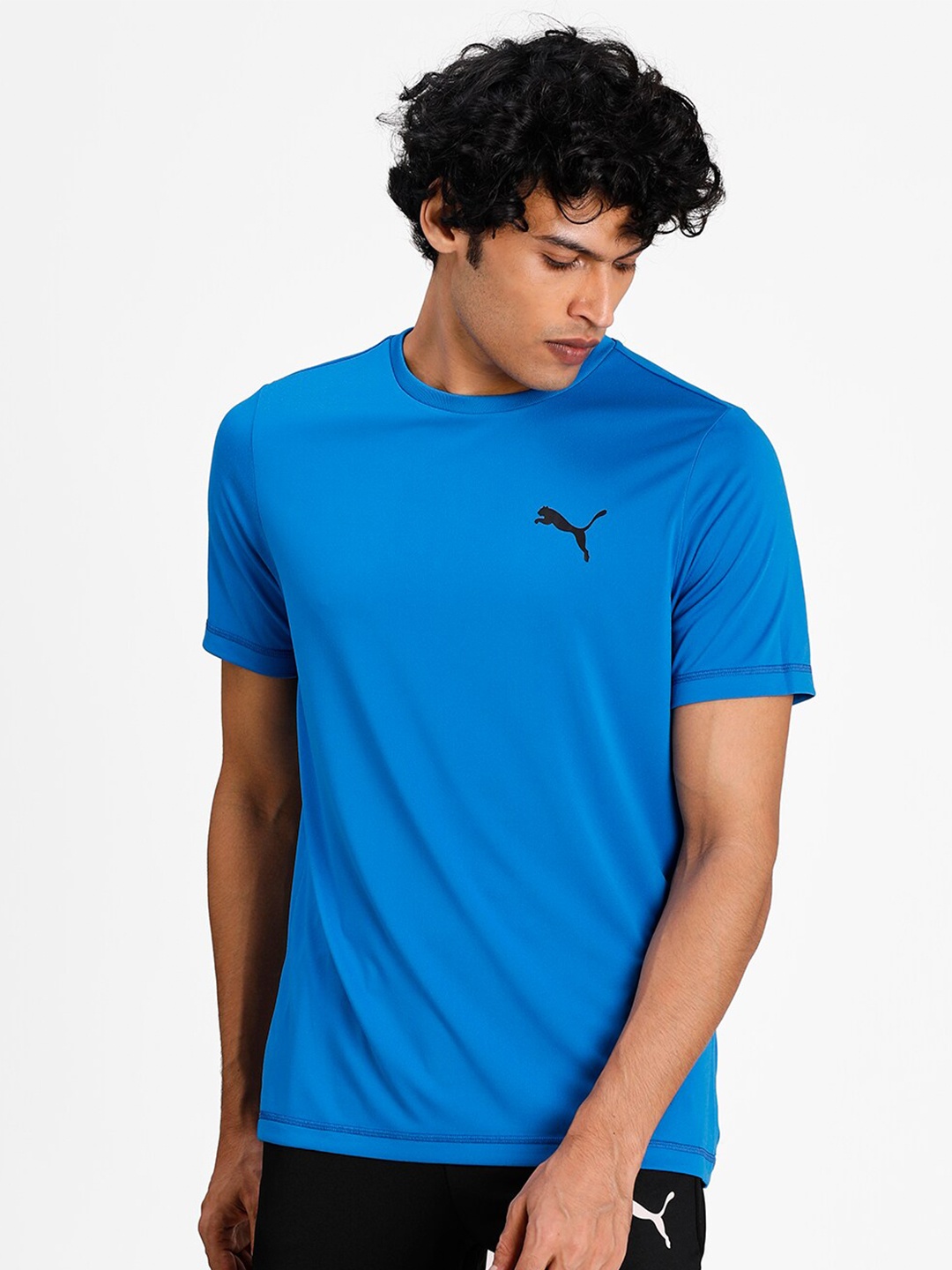 

Puma Men Blue Active Small Logo Regular Fit T-shirt