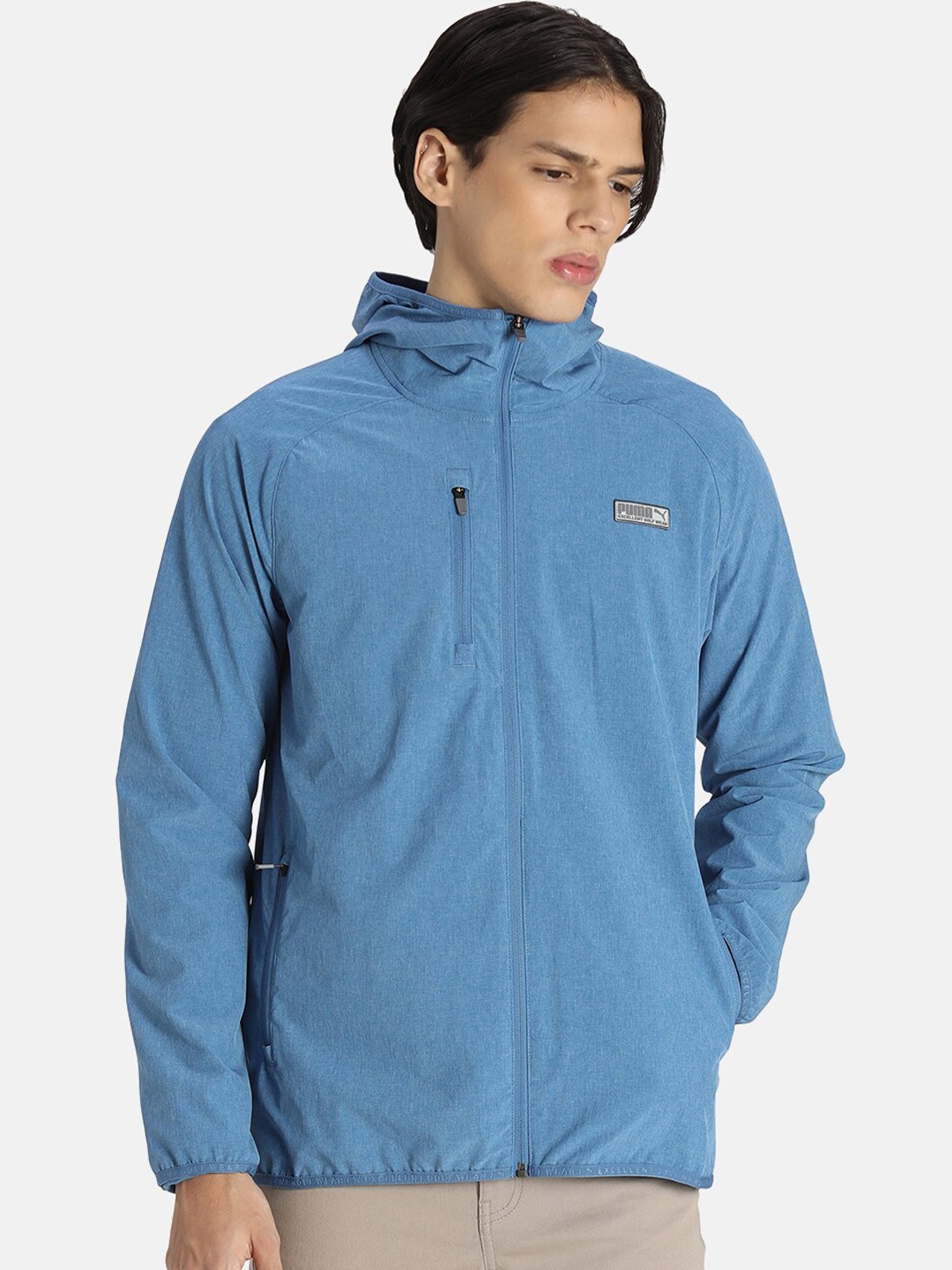 

Puma Men Blue Outdoor EGW Hooded Sporty Track Regular Fit Jacket