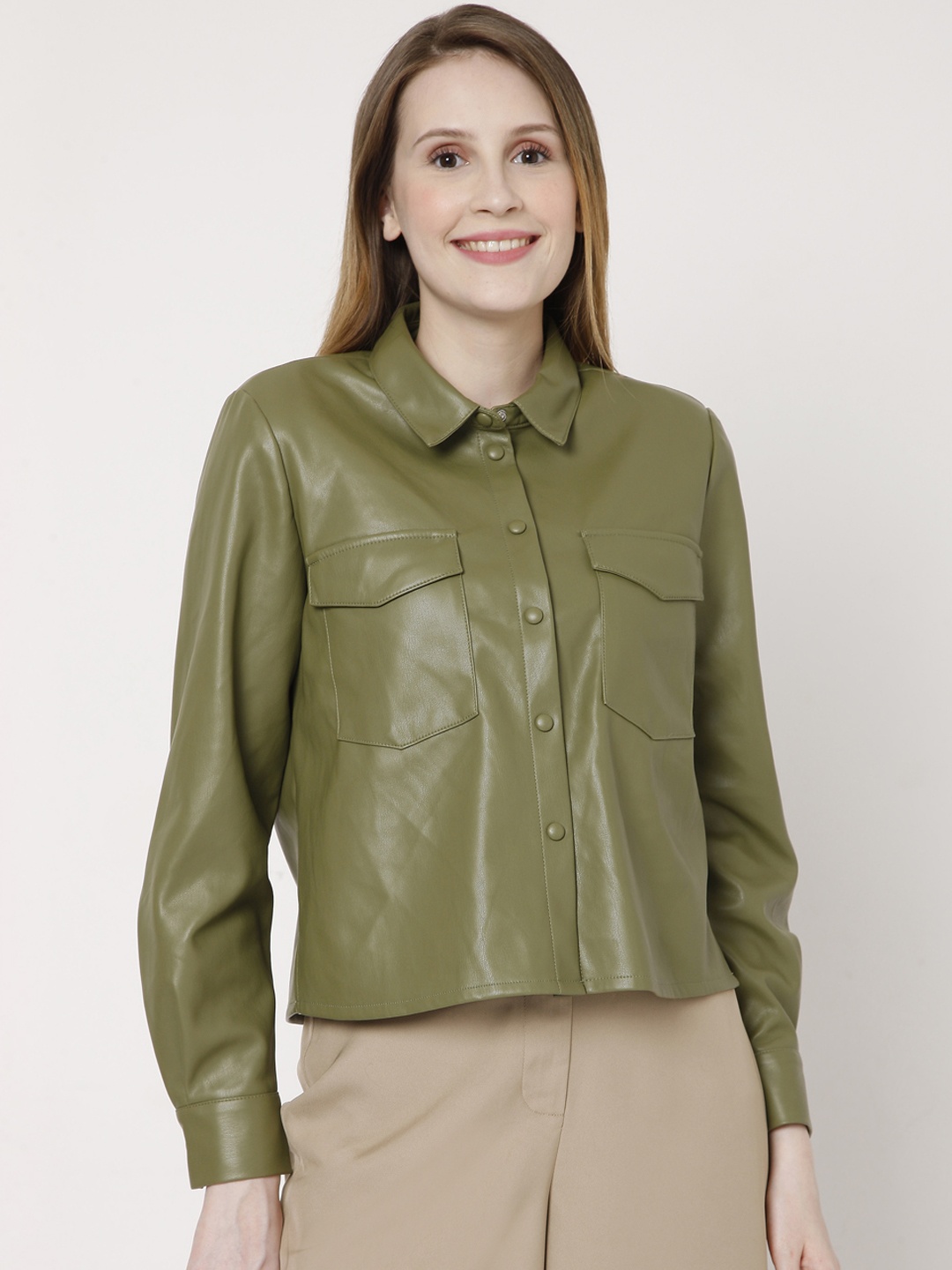 

Vero Moda Women Green Opaque Casual Shirt