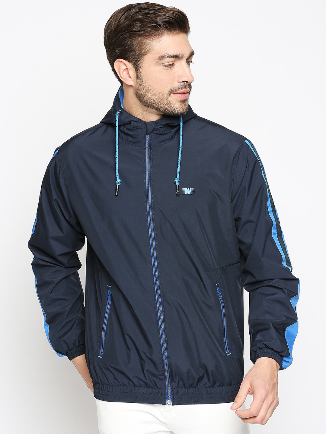 

Zeel Men Navy Blue Windcheater Sporty Jacket