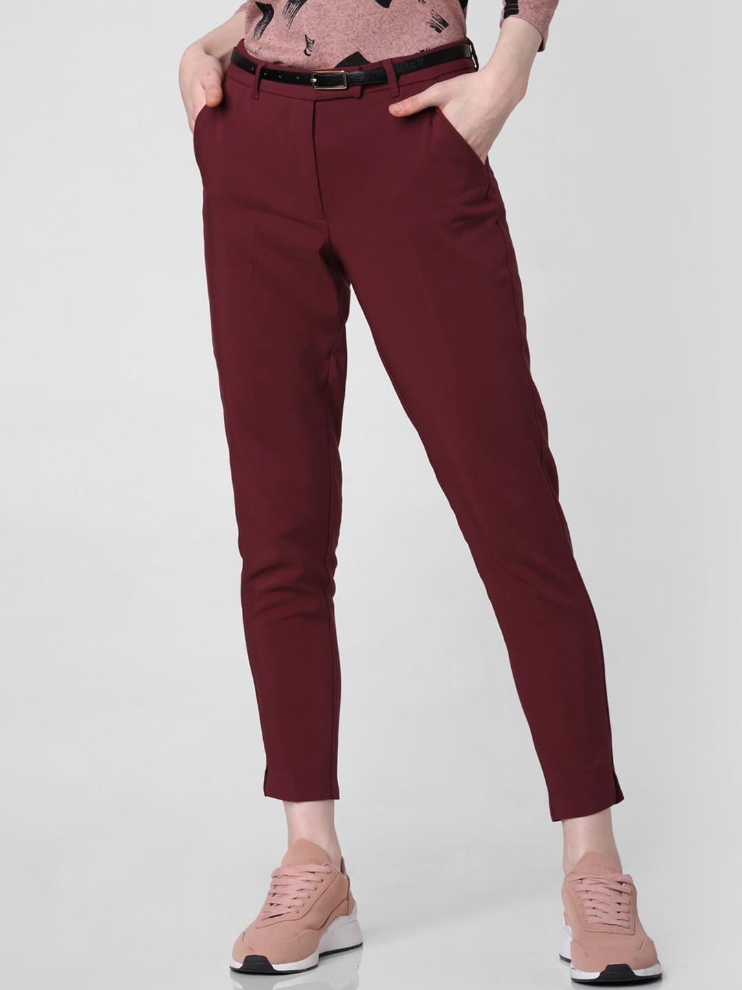 

Vero Moda Women Maroon Slim Fit Trousers