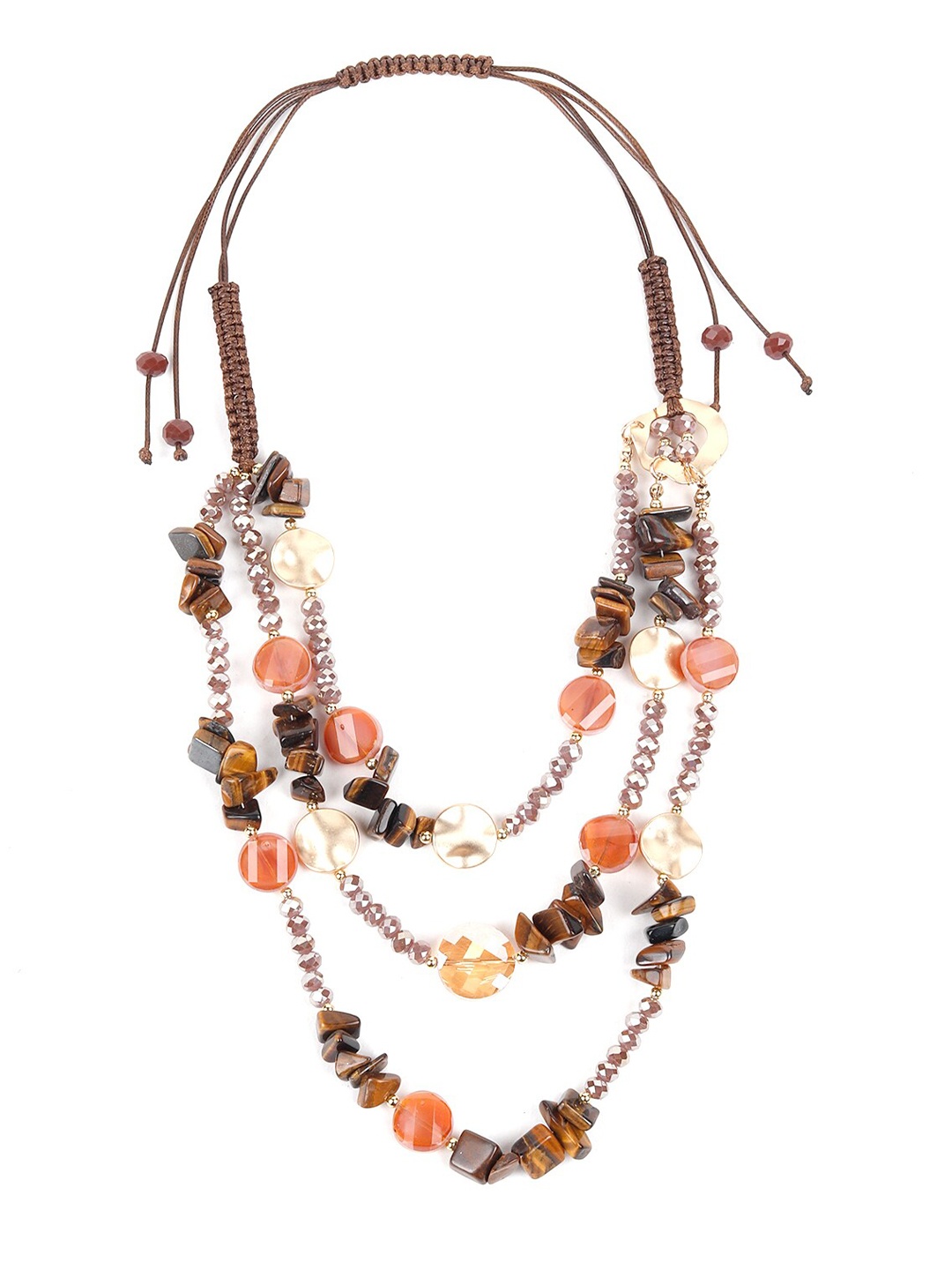 

ODETTE Multicoloured Brass Bohemian Necklace, Multi