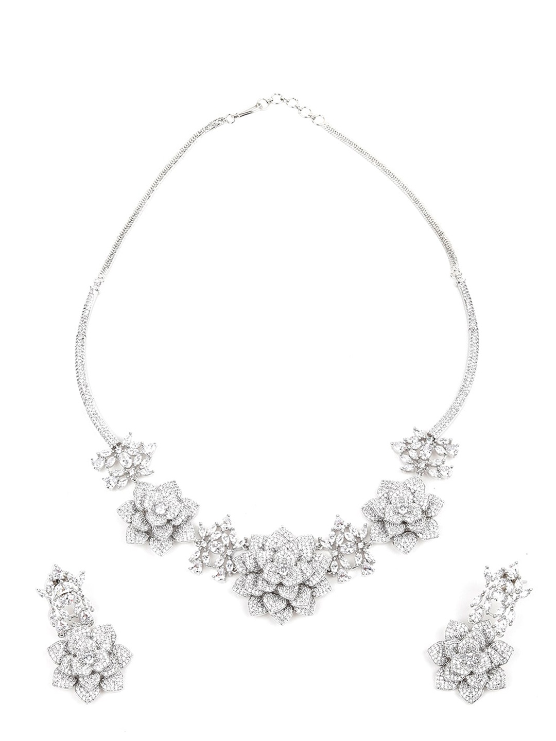 

ODETTE Women Silver-Toned Jewellery Set