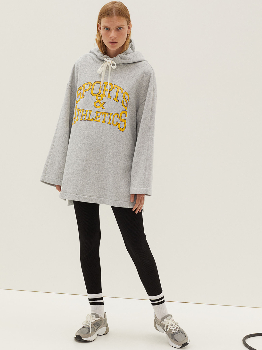 

H&M Women Grey Printed Hoodie