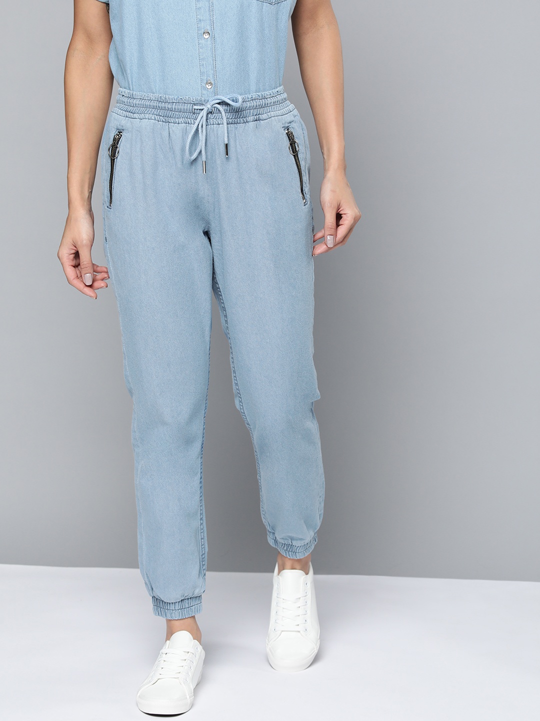 

Chemistry Women Blue Joggers Pure Cotton Trousers