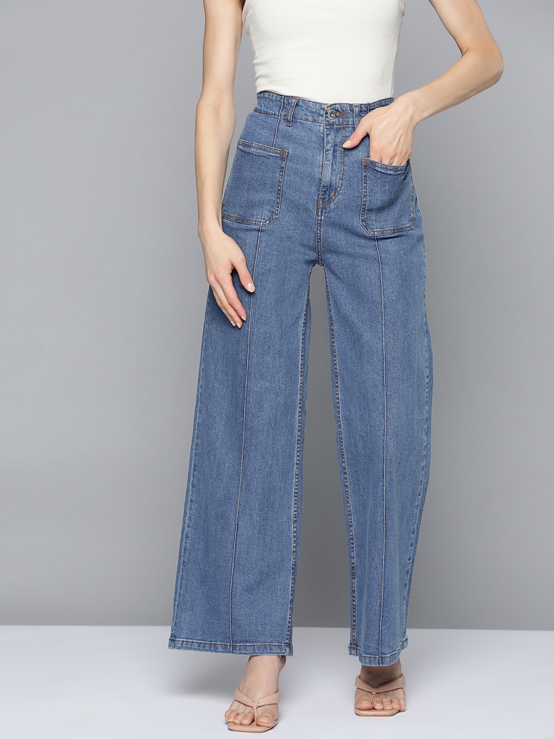 

Chemistry Women Wide Leg High-Rise Stretchable Jeans, Blue