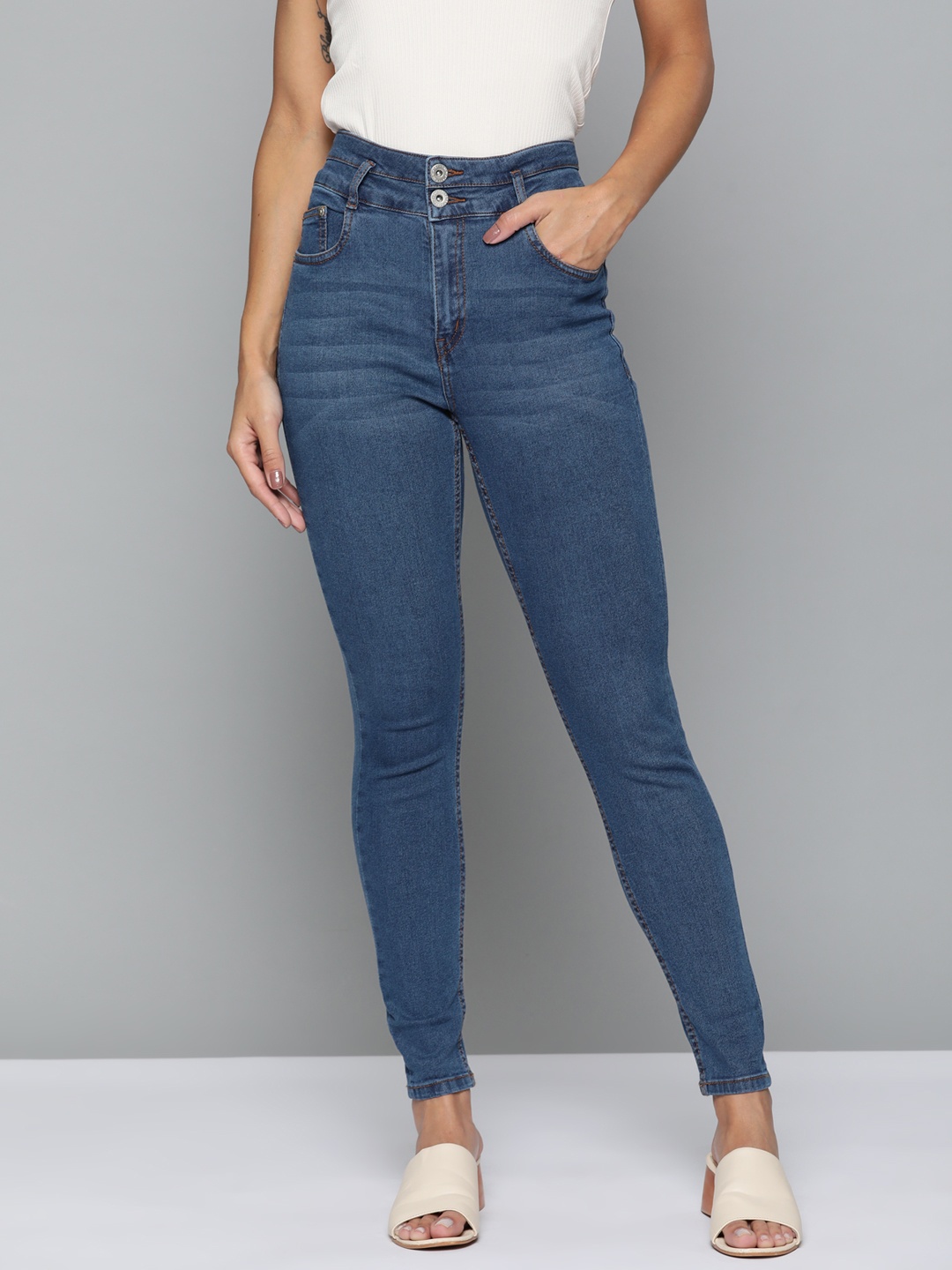 

Chemistry Women Blue Skinny Fit Stretchable Jeans