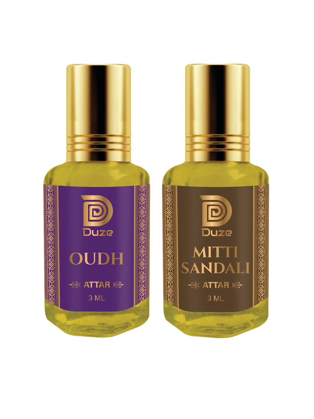 

Duze Unisex Combo of Oudh & Mitti The Scent Of Rain Kannauj Attar With Roller 6ml, Yellow
