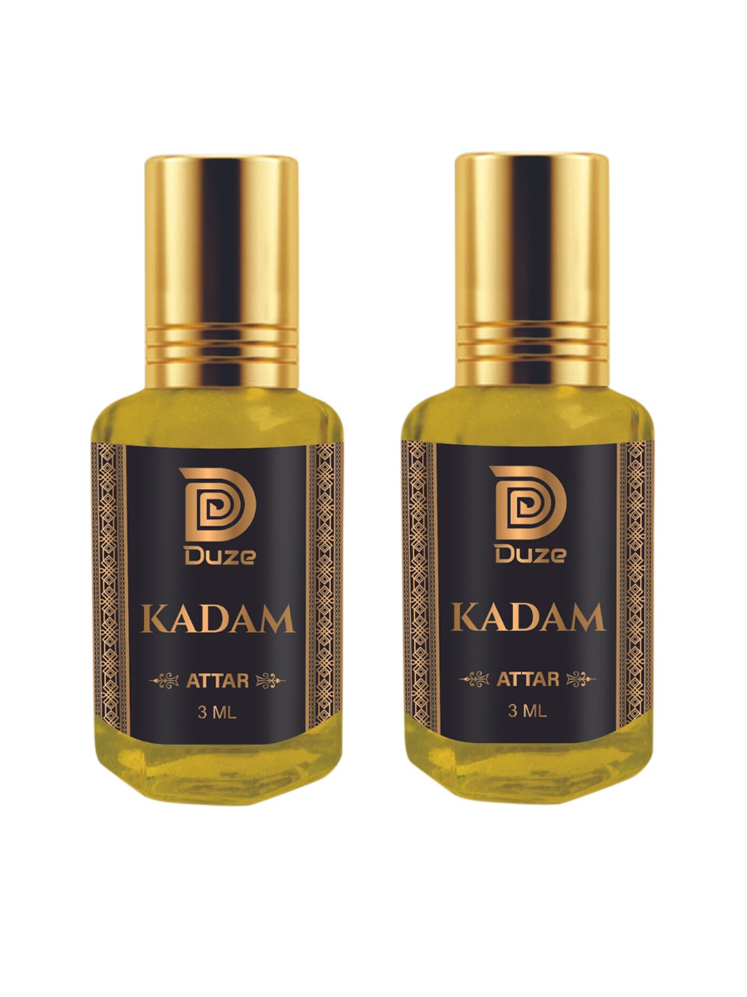 

Duze Unisex Set Of 2 Natural Kadam Sandal Base Alcohol Free Attar with roller 6ml, Yellow