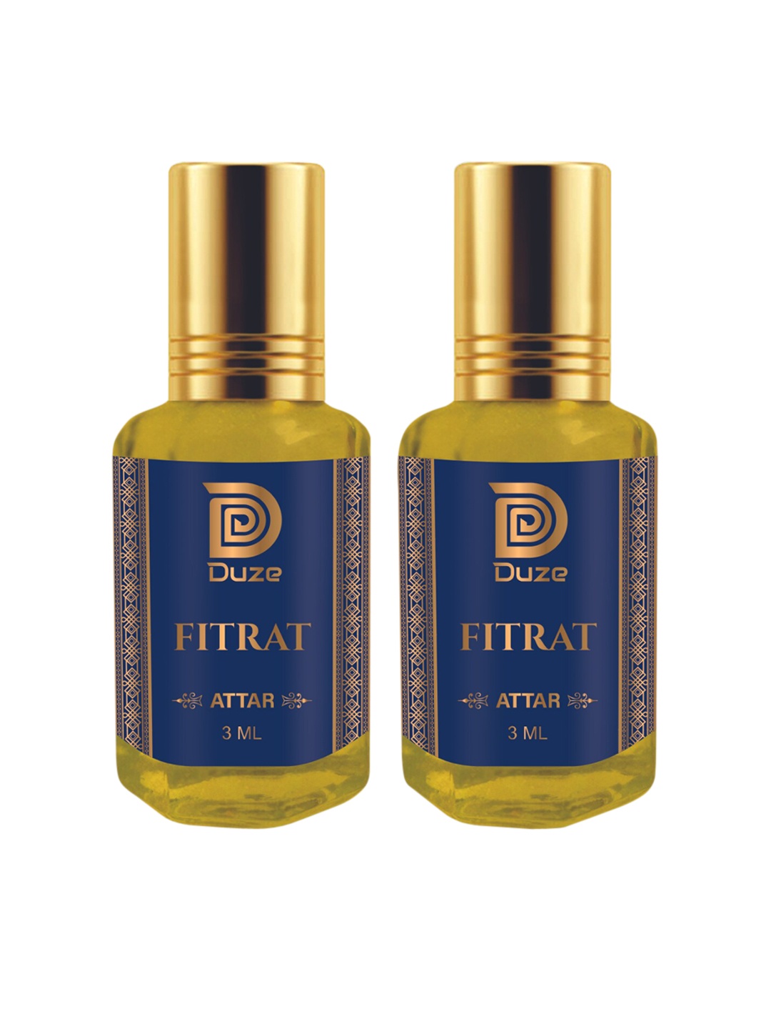 

Duze Unisex Set of 2 Natural Fitart Made In Kannauj Sandal Base Attar with roller 6ml, Yellow