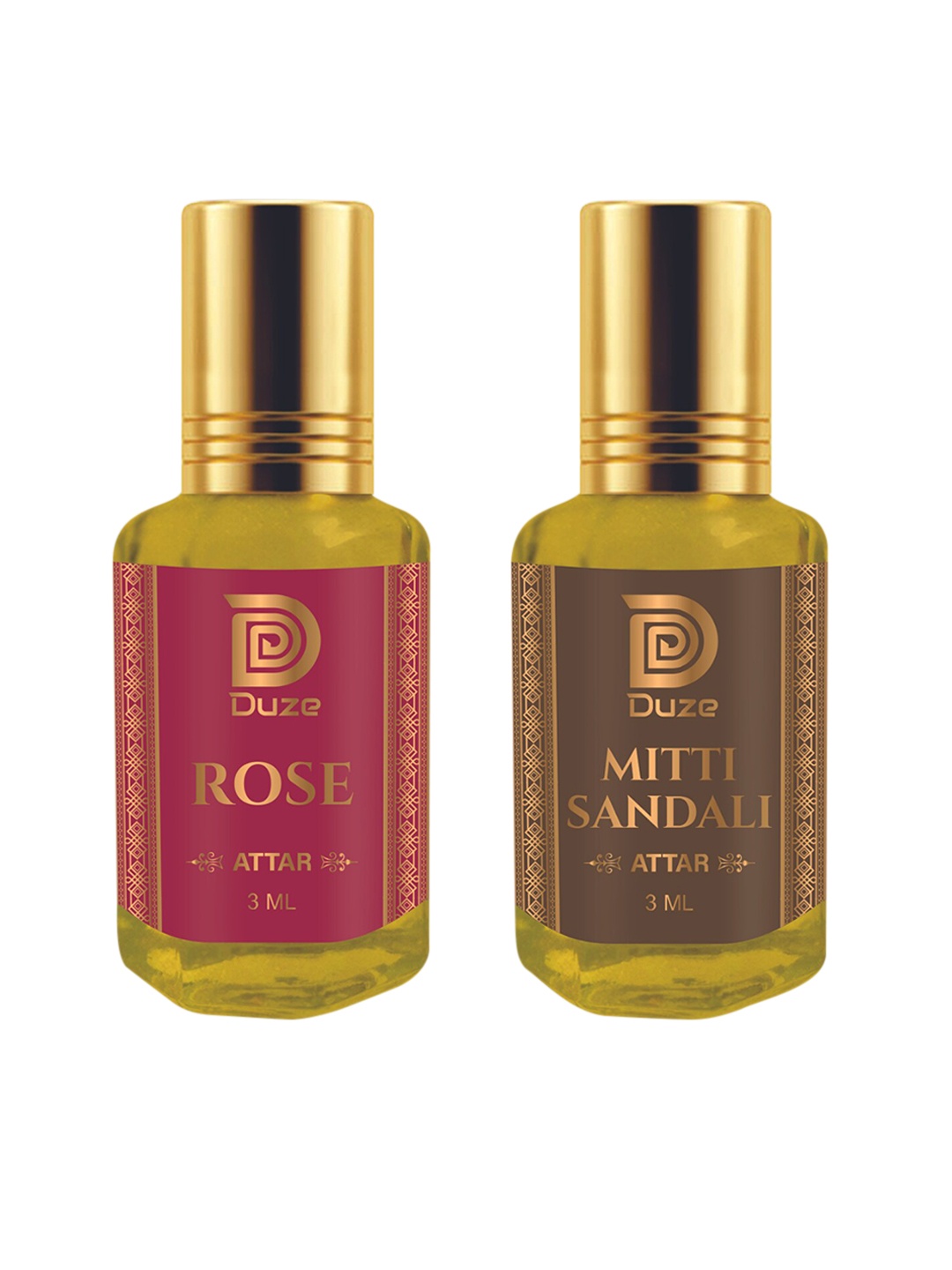 

Duze Combo Rose & Mitti The Scent Of Rain Kannauj Alcohol Free Attar With Roller 6ml, Yellow