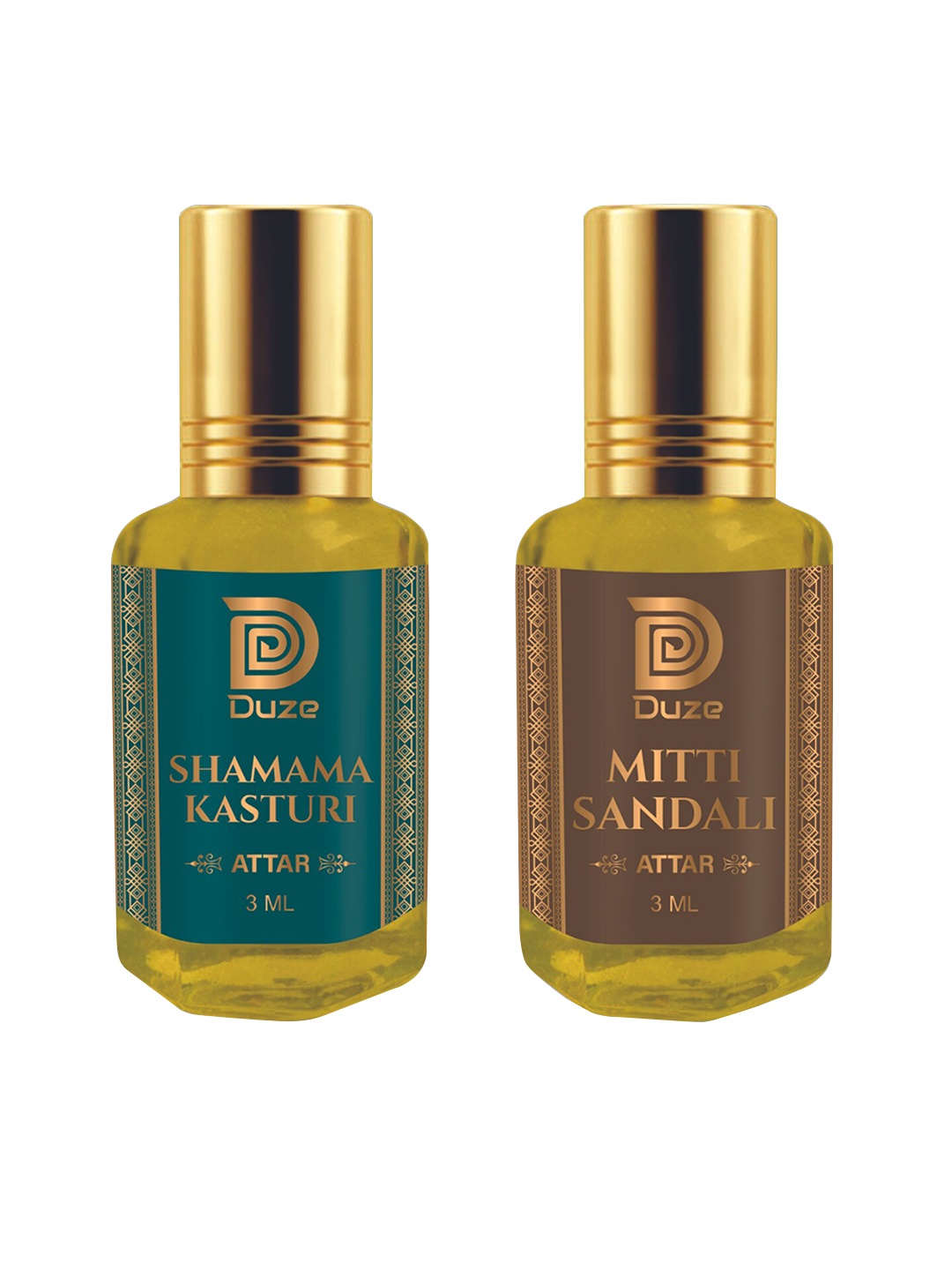 

Duze Unisex Combo Shamama & Mitti attar Alcohol Free Attar with roller 6ml, Yellow