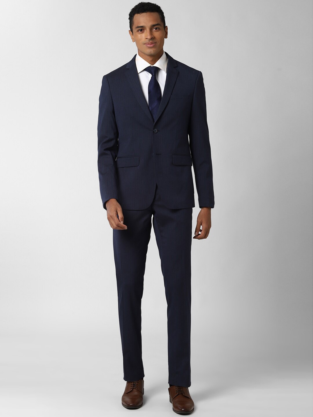 

Peter England Elite Men Navy Blue Solid Slim-Fit 2 Piece Formal Suit