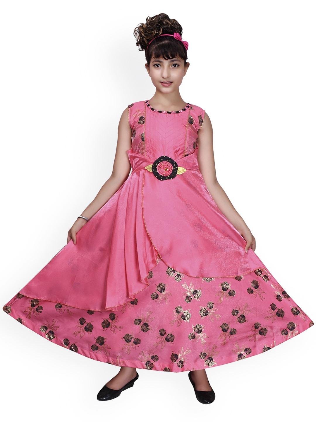 

SKY HEIGHTS Pink Floral Satin Maxi Dress