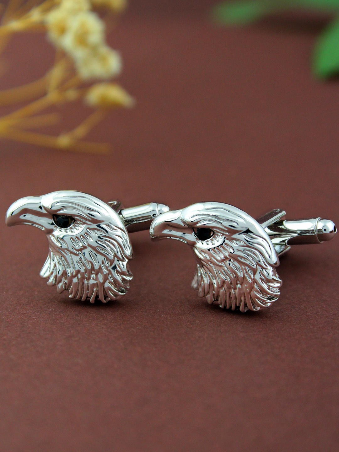 

PELUCHE Silver-Toned Eagle Eye Symbol Cufflink