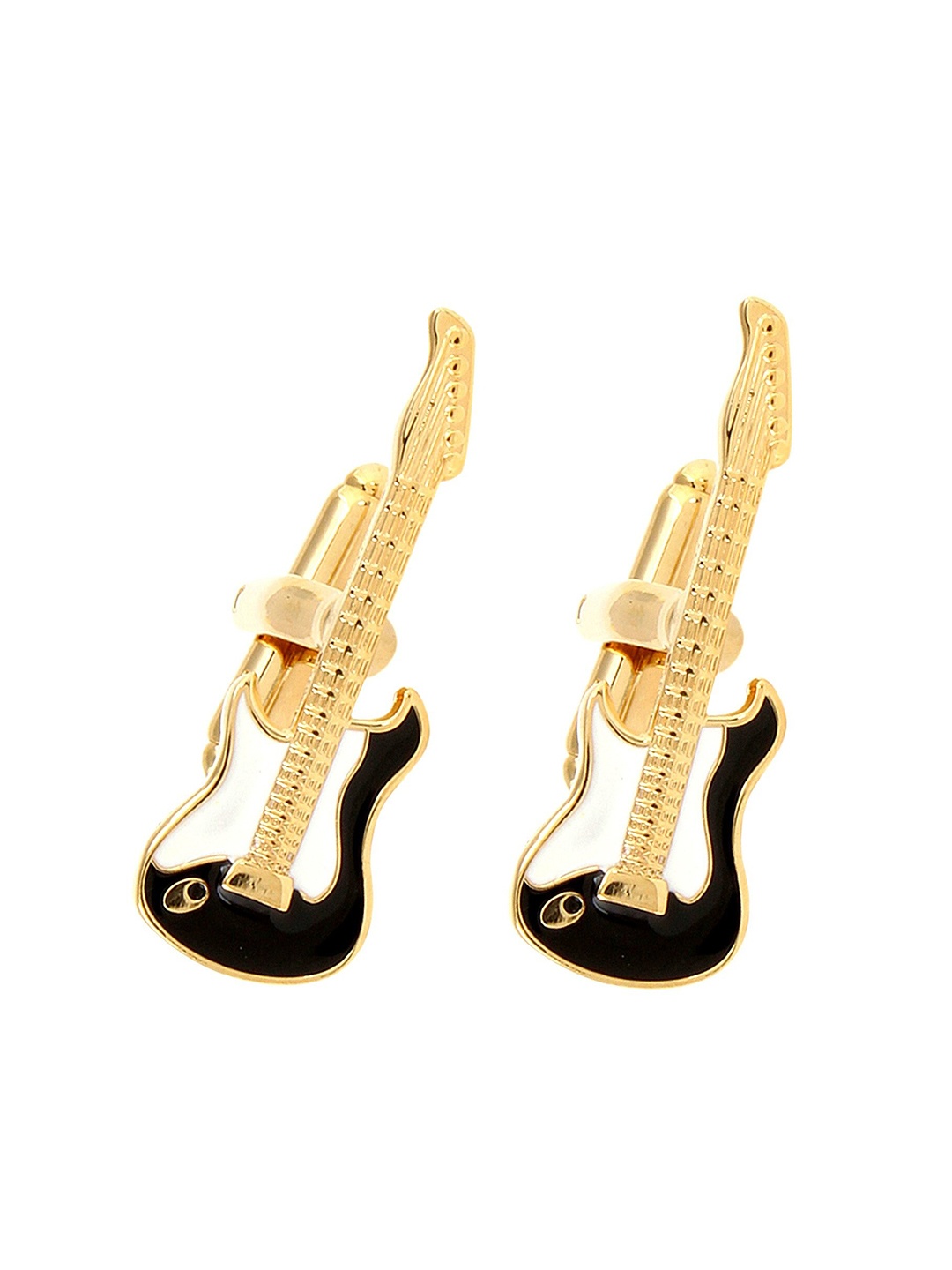 

PELUCHE Gold-Toned & Black The Musical Man Symbol Cufflink