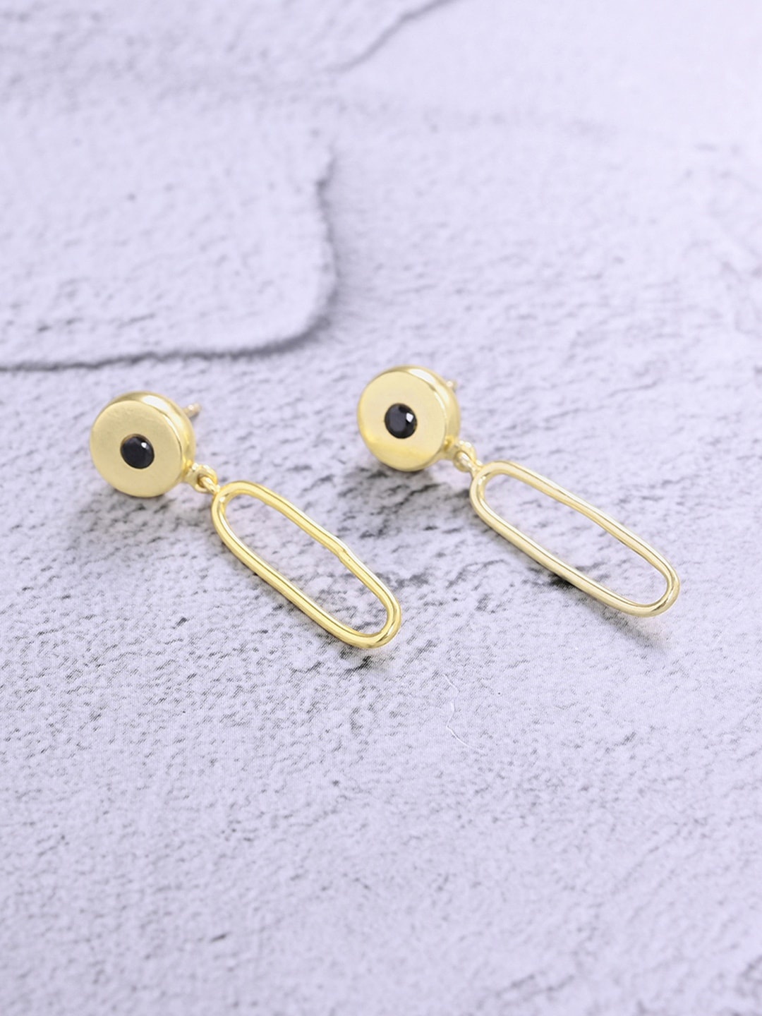 

Mikoto by FableStreet Gold-Plated Gold-Toned Geometric Drop Earrings