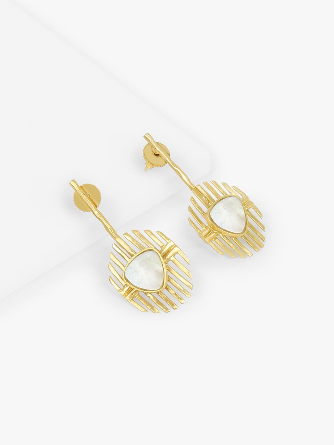 

Mikoto by FableStreet Gold-Toned Contemporary Drop Earrings