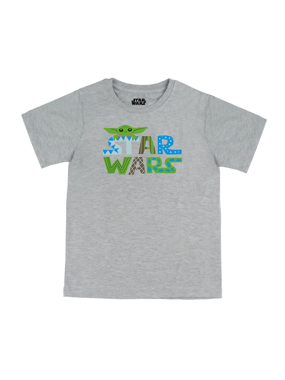 

Star Wars by Wear Your Mind Boys Grey & Green Star Wars Printed Pure Cotton T-shirt