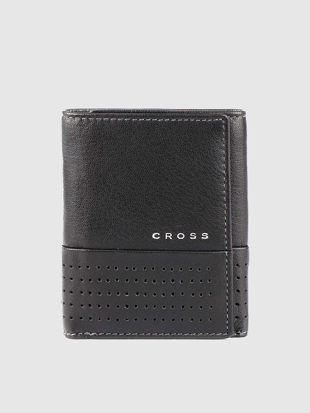 

Cross Men Black Textured Leather Three Fold Wallet