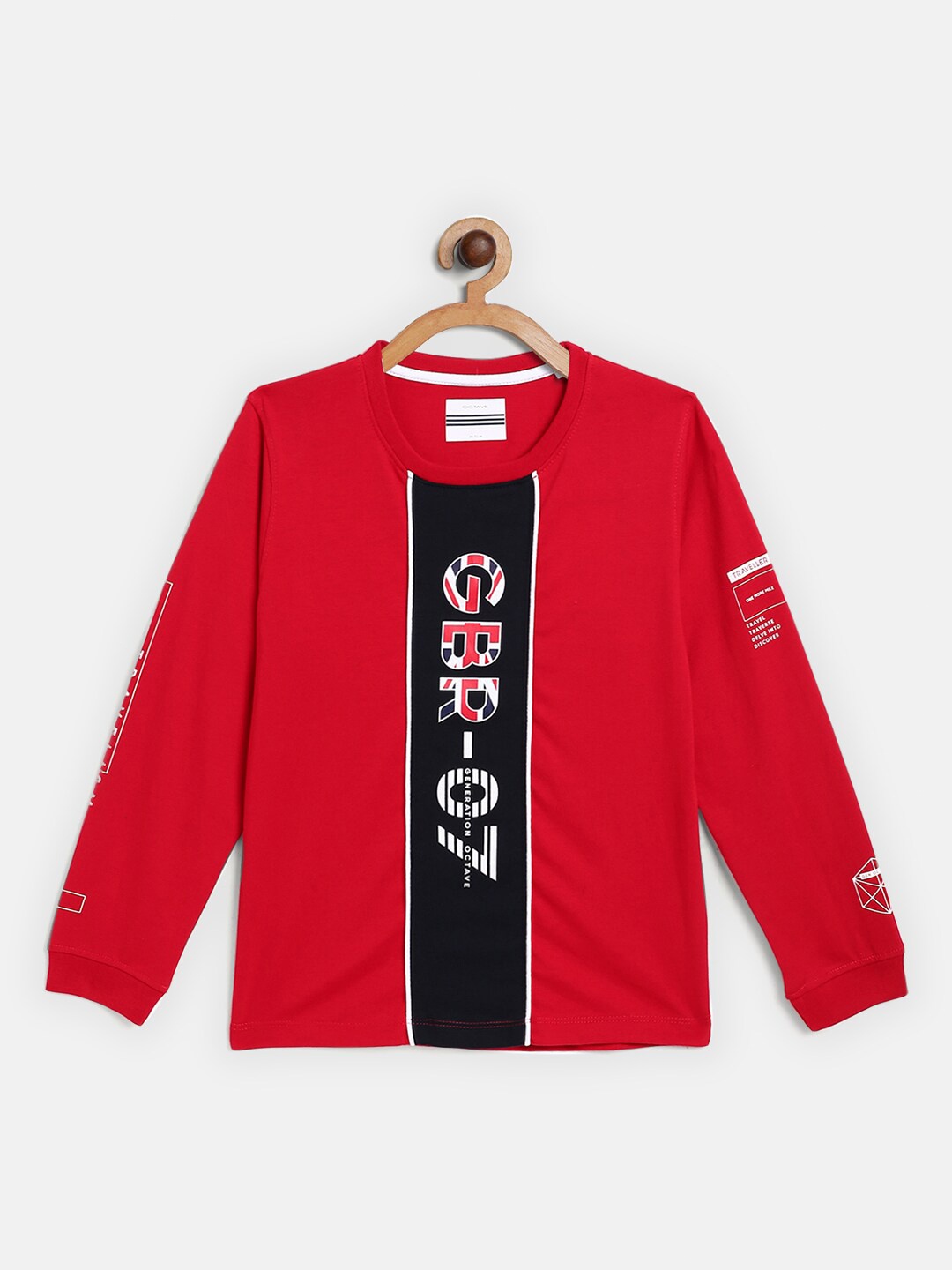 

Octave Boys Red Printed T-shirt