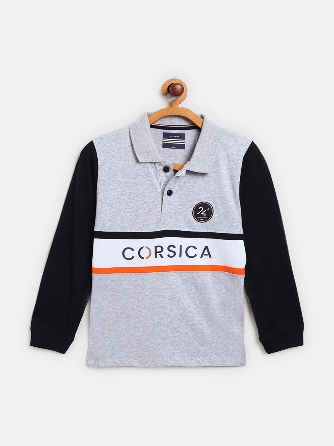 

Octave Boys Grey Polo Collar T-shirt