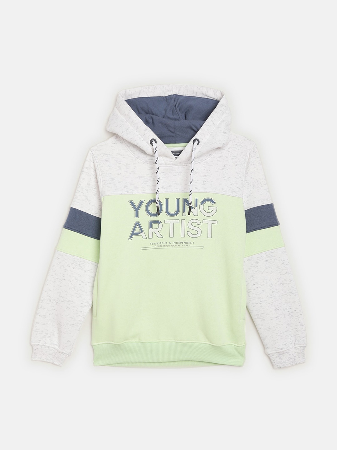 

Octave Boys Green Colourblocked Hooded Sweatshirt