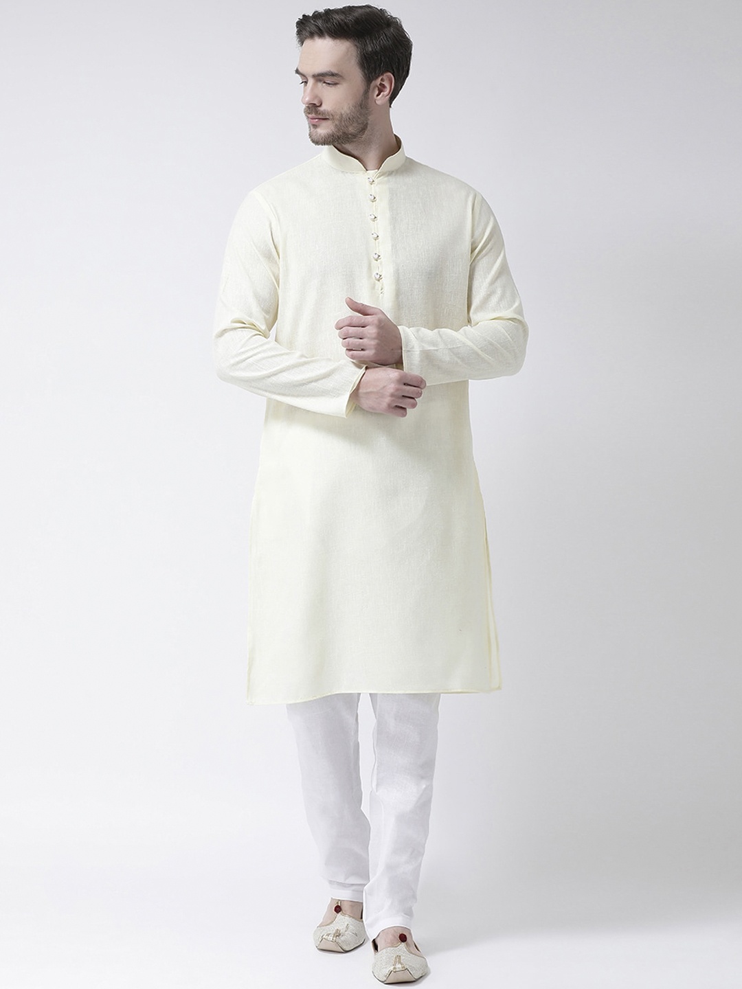 

SG LEMAN Men Yellow Regular Kurta with Pyjamas