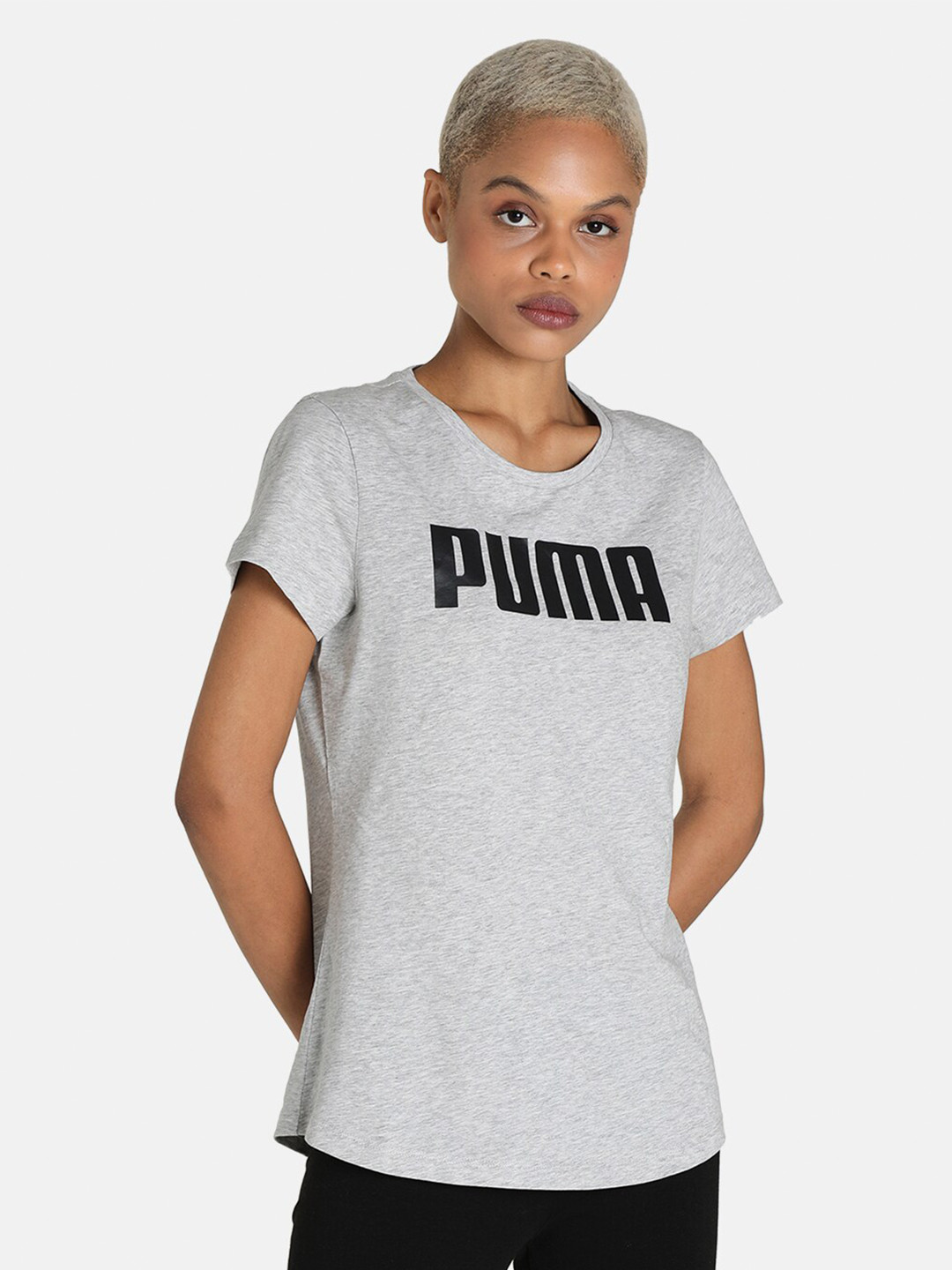 

Puma Women Grey & Black Essential T-Shirt