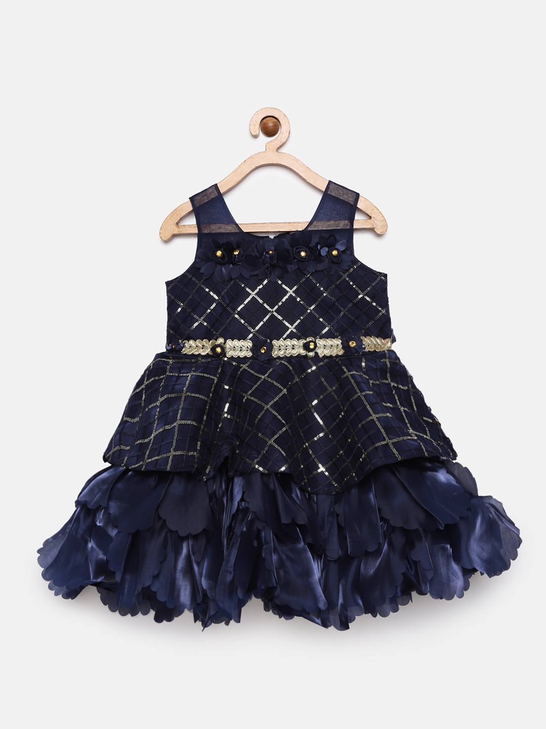

Enfance Navy Blue Layered Net Dress