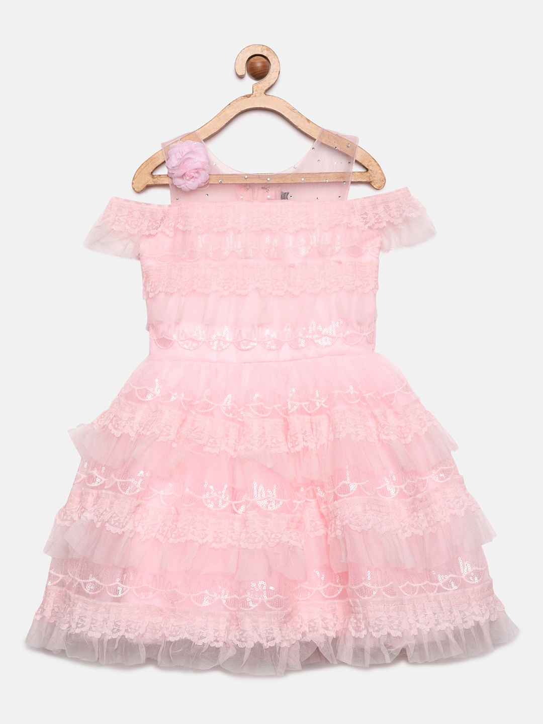 

Enfance Pink Layered Net Dress