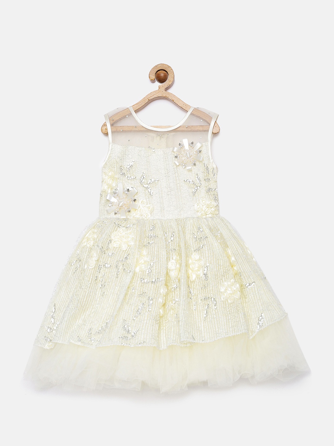 

Enfance Off White Embellished Net Dress