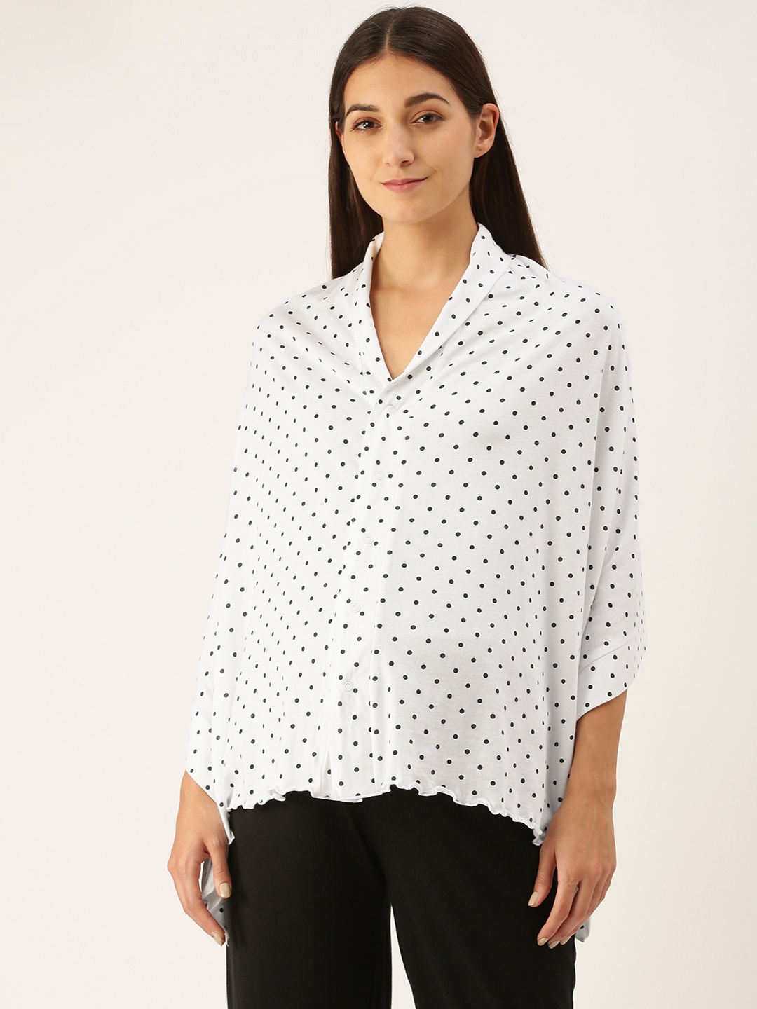 

Nejo White & Black Printed Pure Cotton Maternity Wrapper