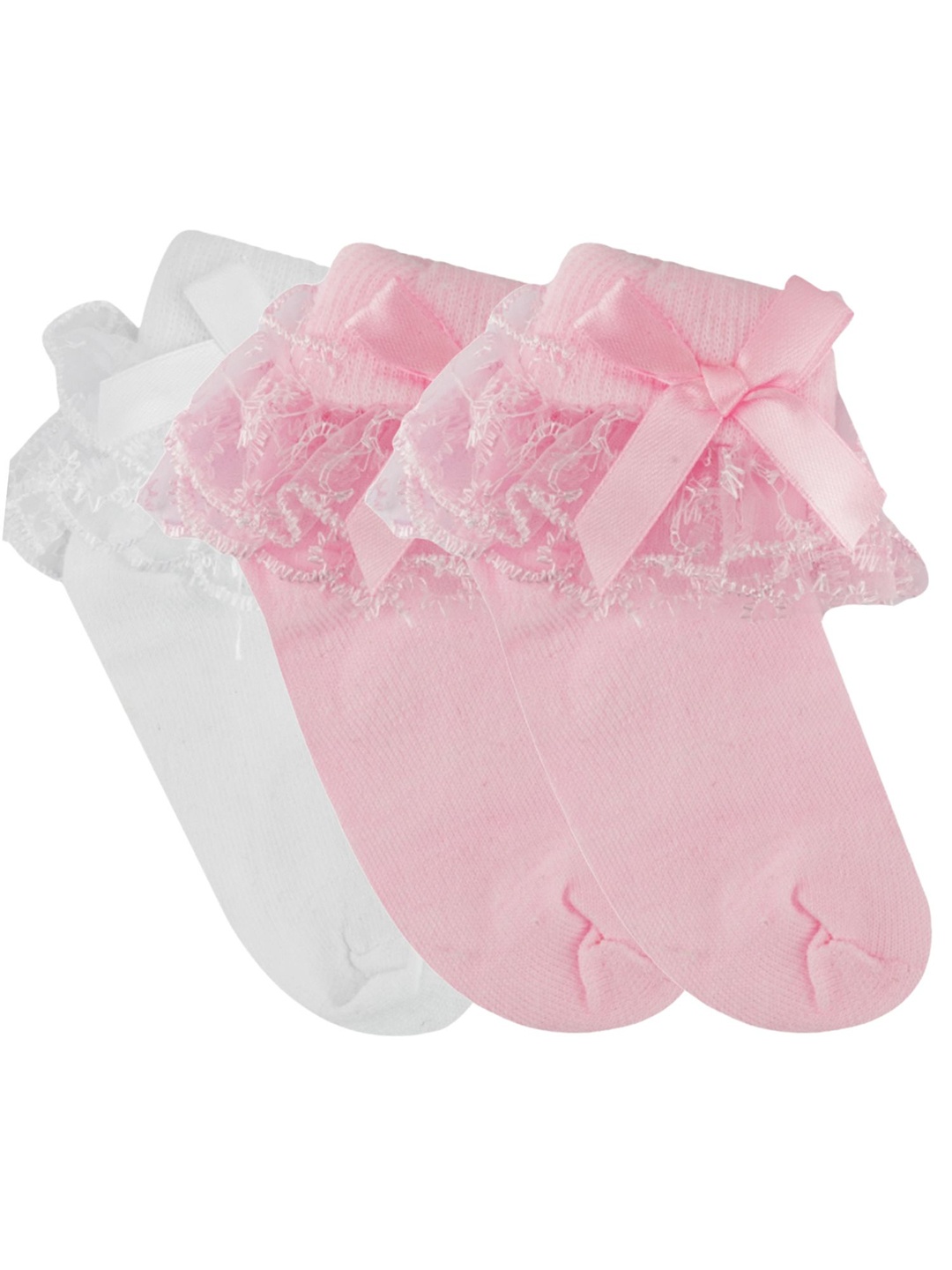 

N2S NEXT2SKIN Infant Girls Pack Of 3 Assorted Super Combed Cotton Above Ankle-Length Socks