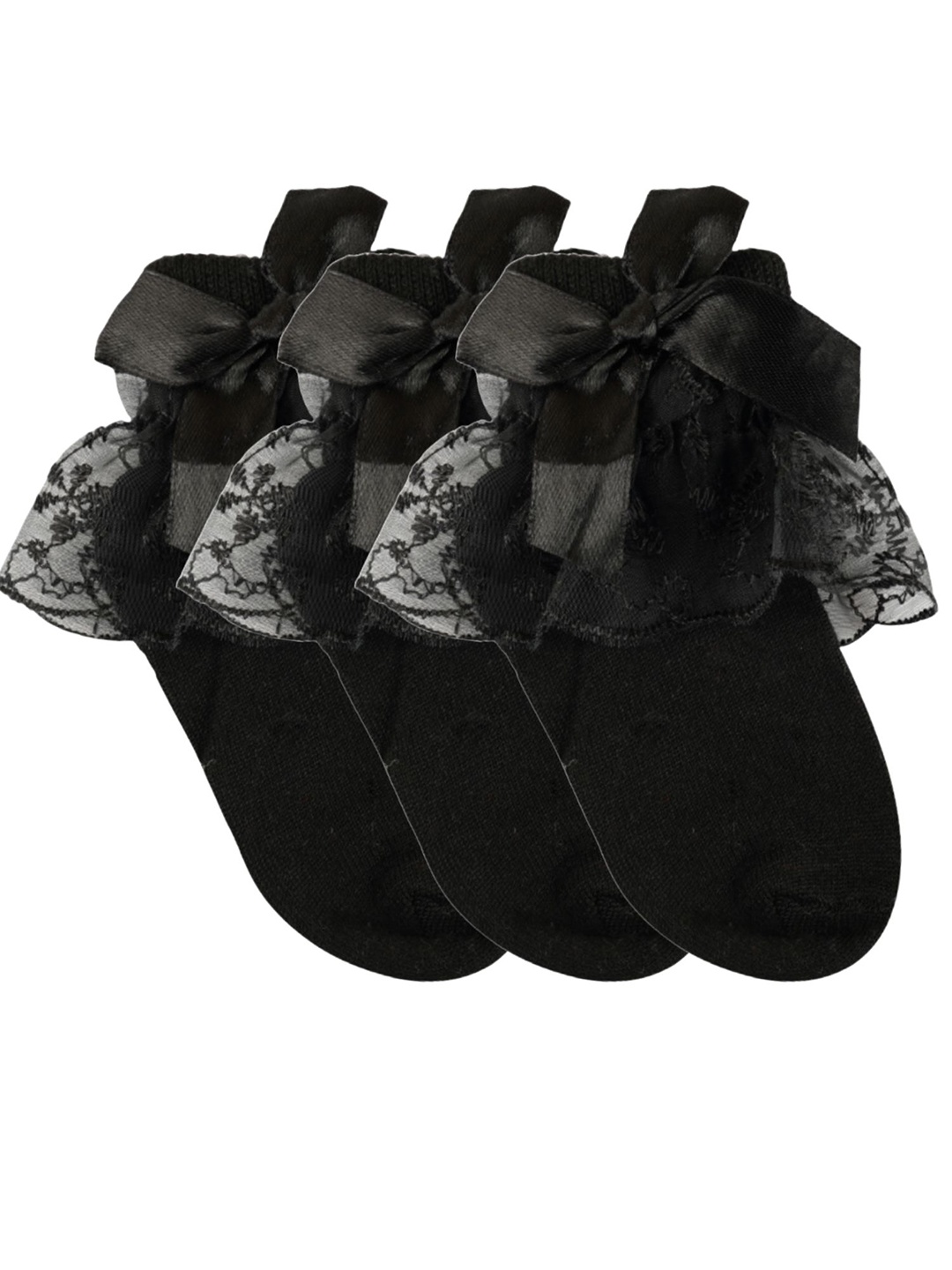 

N2S NEXT2SKIN Infant Girls Pack Of 3 Super Combed Cotton Above Ankle-Length Socks, Assorted
