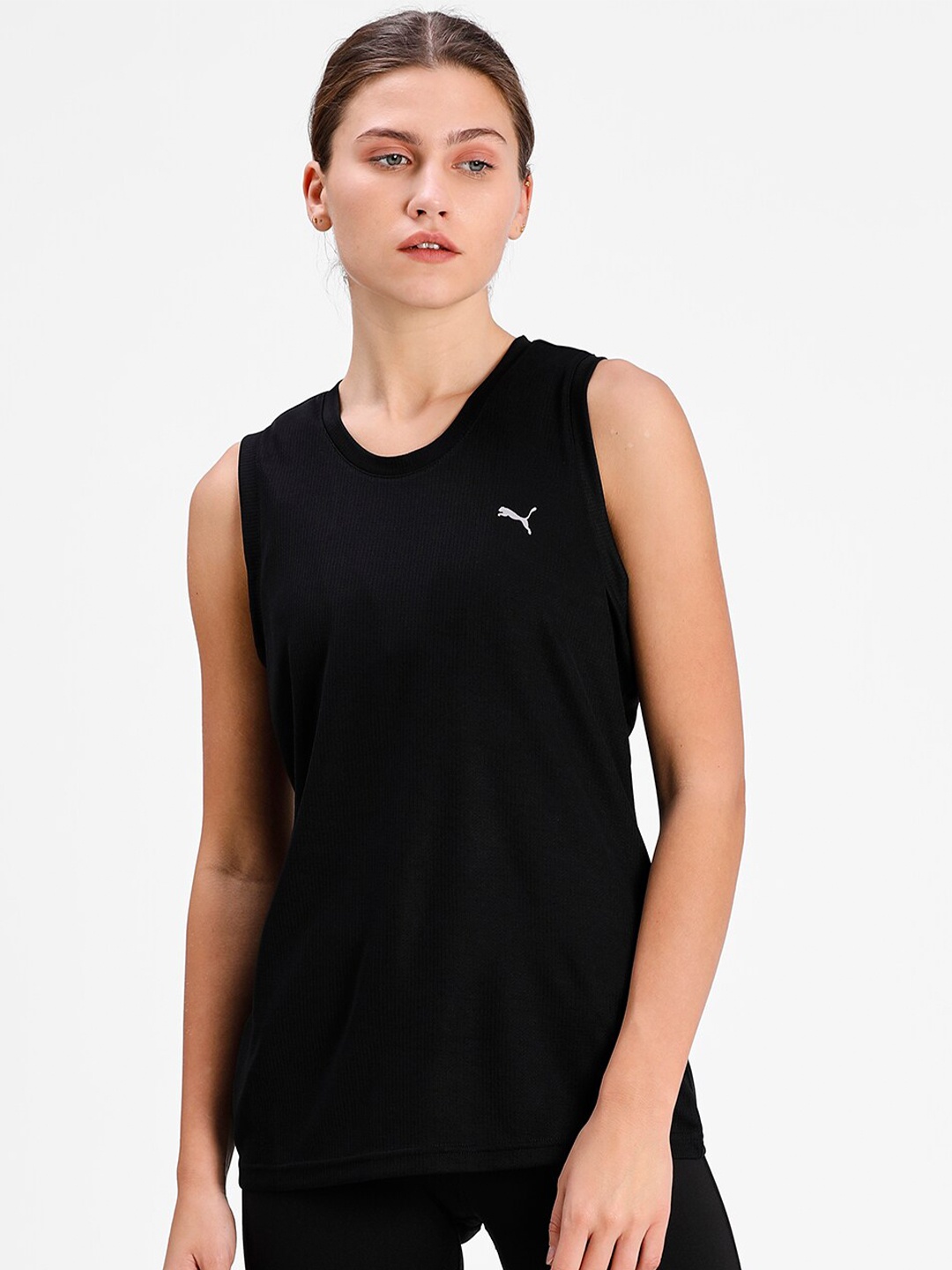 

Puma Black Solid Performance Tank Top