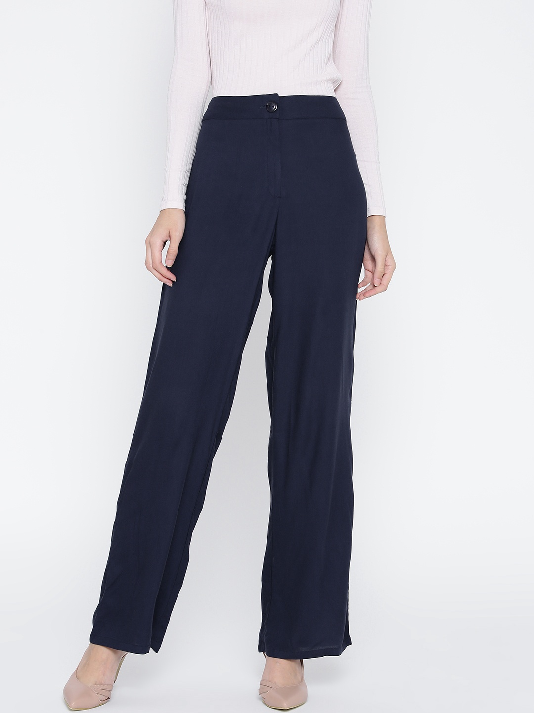 

Global Desi Blue Smart Fit Palazzo Trousers