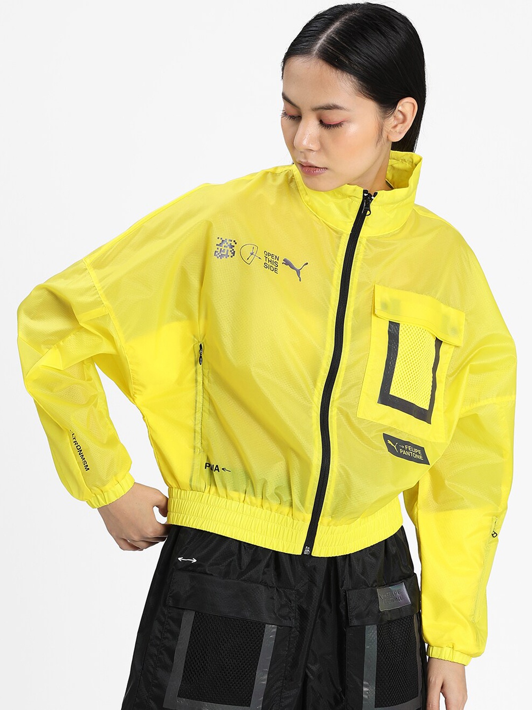 

Puma Women Yellow Solid PUMA x FP W Jacket
