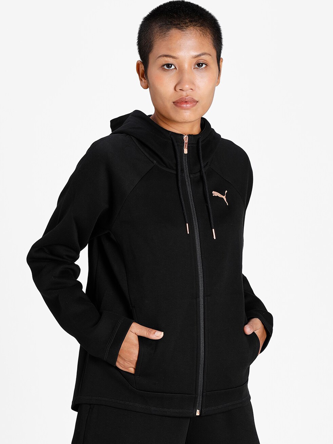 

Puma Women Black Evostripe Full-Zip Hoodie