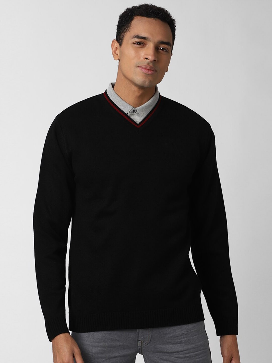 

Peter England Casuals Men Black & Red Pullover