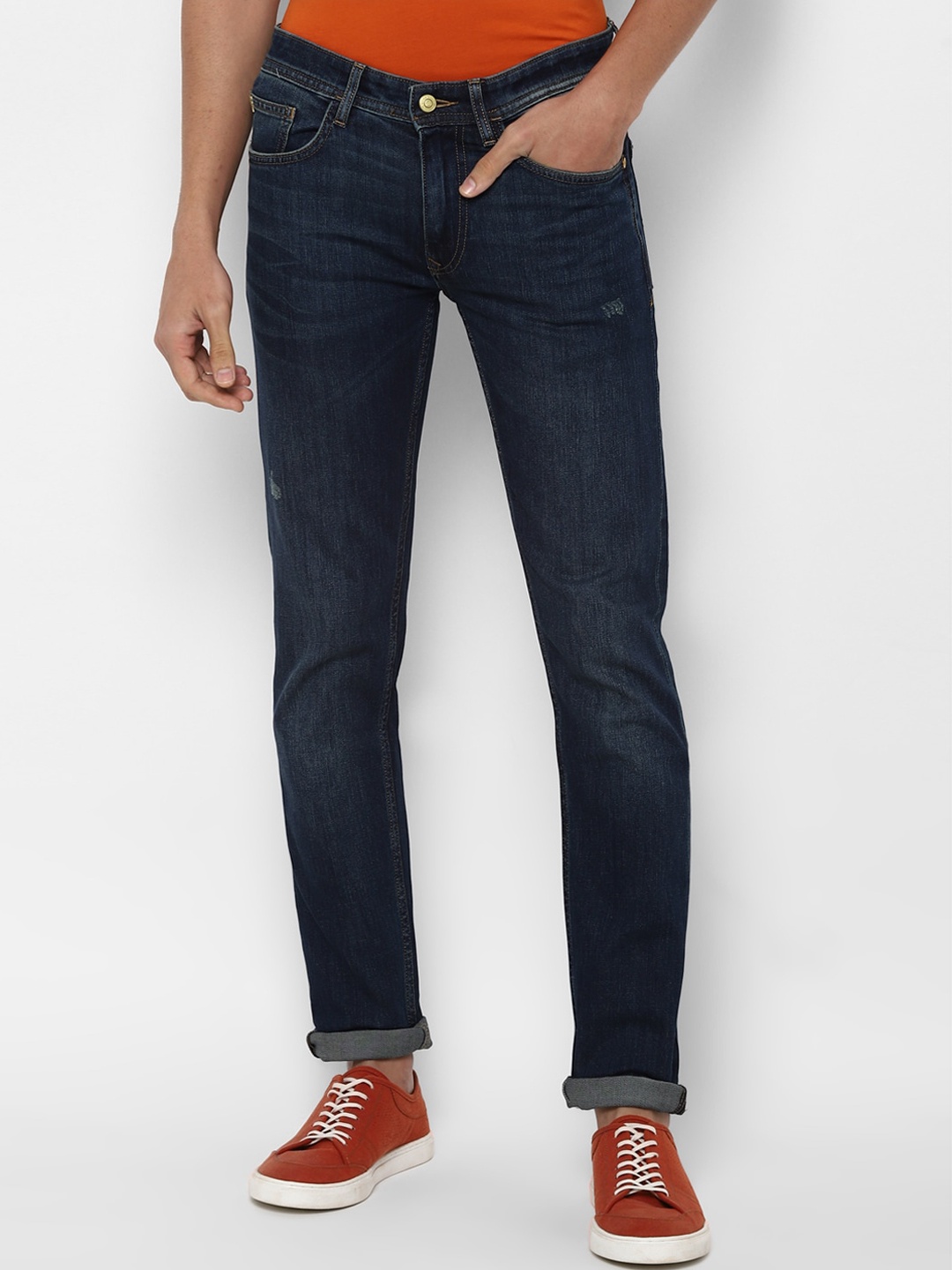 

Allen Solly Men Navy Blue Skinny Fit Light Fade Cotton Jeans