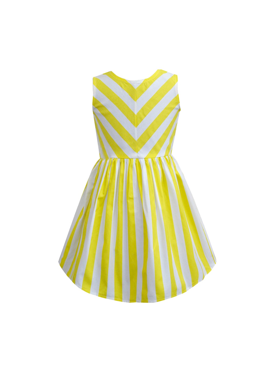

A.T.U.N. Yellow & White Striped Pure Cotton Dress