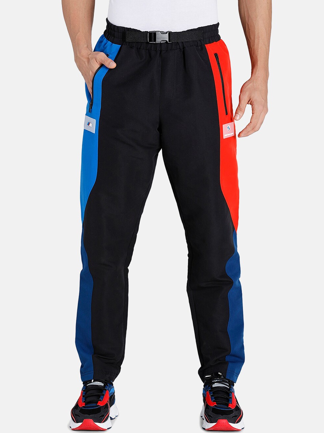

PUMA Motorsport Men Navy Blue & Red BMW Street Slim Motorsports Track Pants