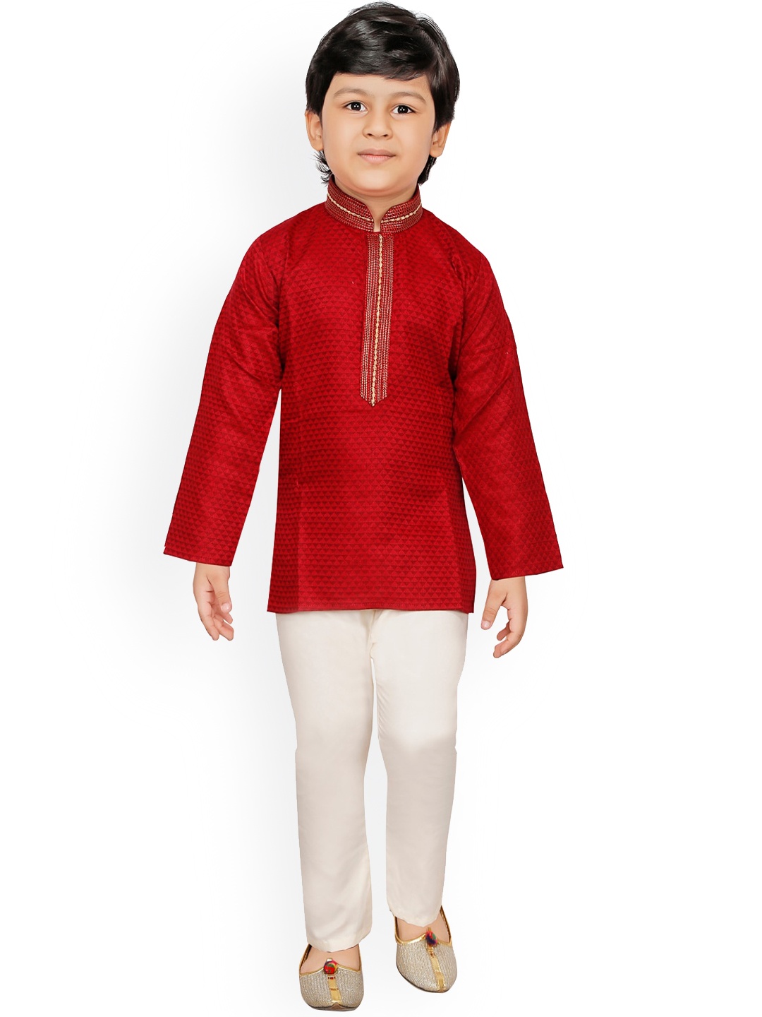 

Ridokidz Boys Maroon Regular Kurta with Pyjamas