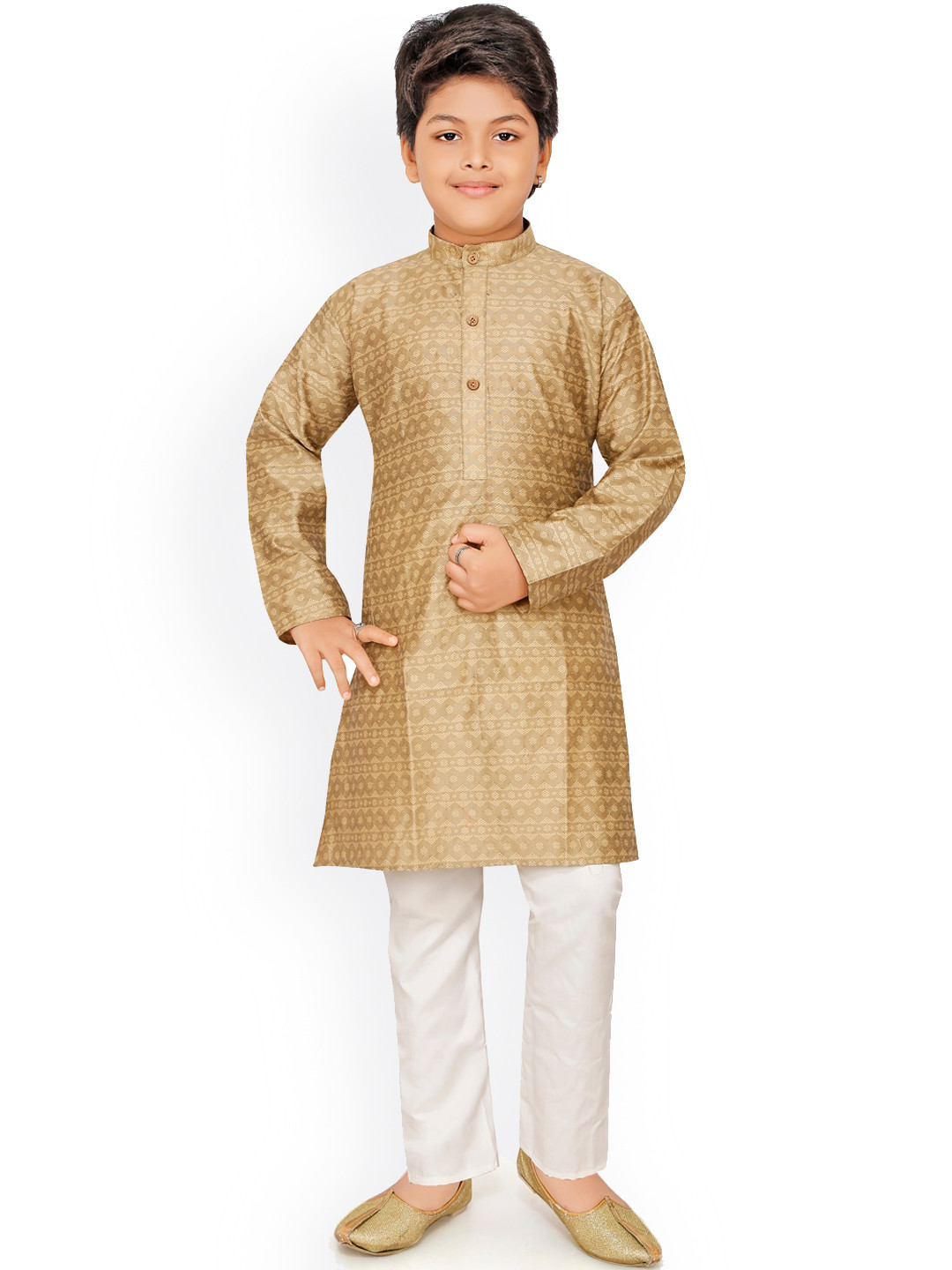 

Ridokidz Boys Khaki Regular Kurta with Pyjamas