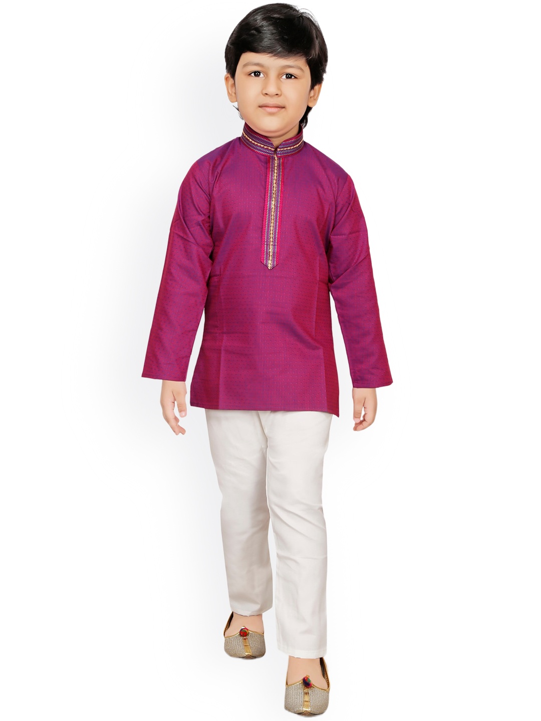 

Ridokidz Boys Purple Regular Kurti with Pyjamas