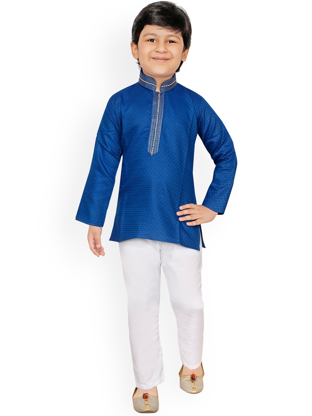 

Ridokidz Boys Blue Regular Kurti with Pyjamas